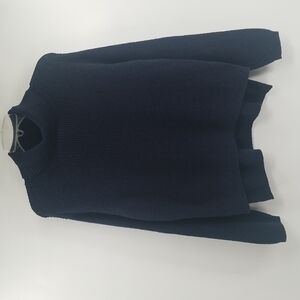 1State Dark Blue Cozy Turtleneck Side Button‎ Sweater